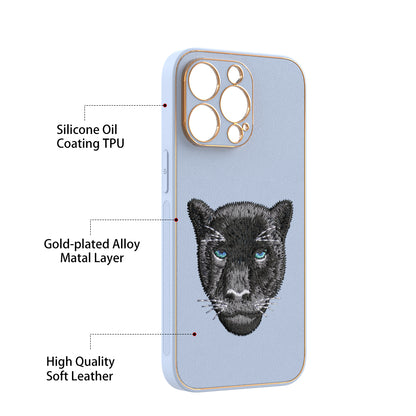 Apple iPhone 13 Pro Premium Embroidery Leather case - Pattern 1