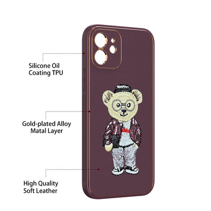 Apple iPhone 12 Premium Embroidery Leather case - Pattern 1