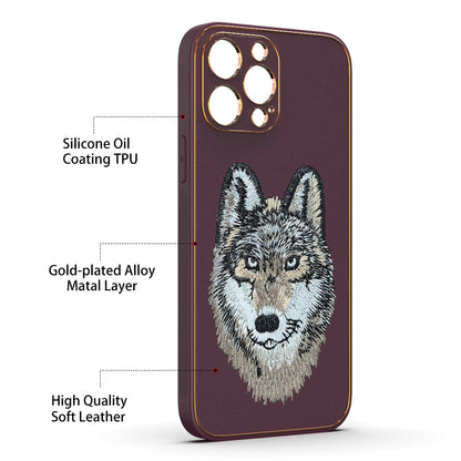 Apple iPhone 13 Pro Max Premium Embroidery Leather case - Pattern 6