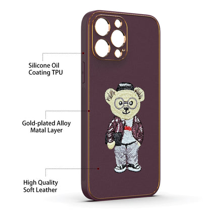Apple iPhone 13 Pro Max Premium Embroidery Leather case - Pattern 5