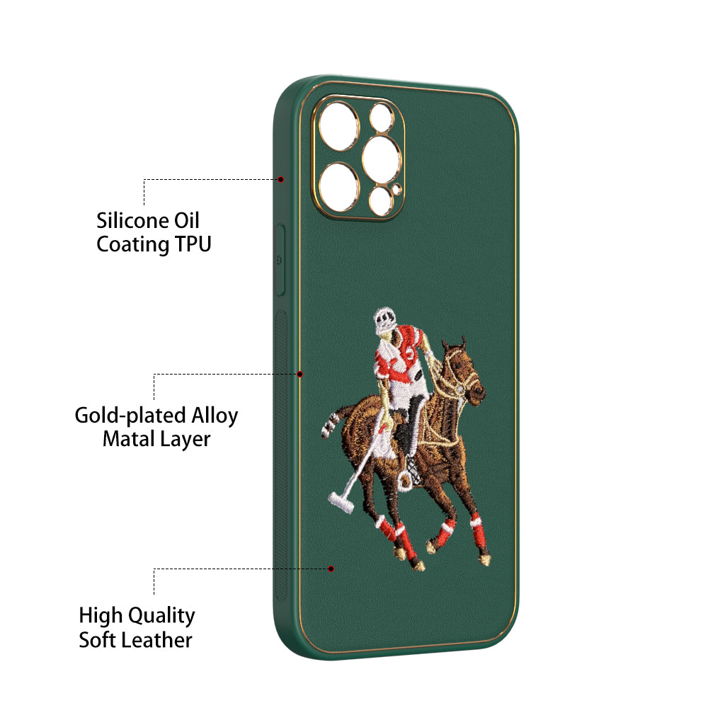 Apple iPhone 12 Pro Premium Embroidery Leather case - Pattern 6