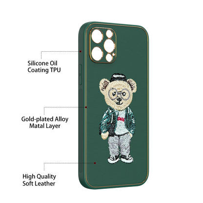 Apple iPhone 12 Pro Premium Embroidery Leather case - Pattern 7
