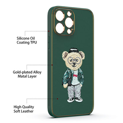 Apple iPhone 13 Pro Max Premium Embroidery Leather case - Pattern 11