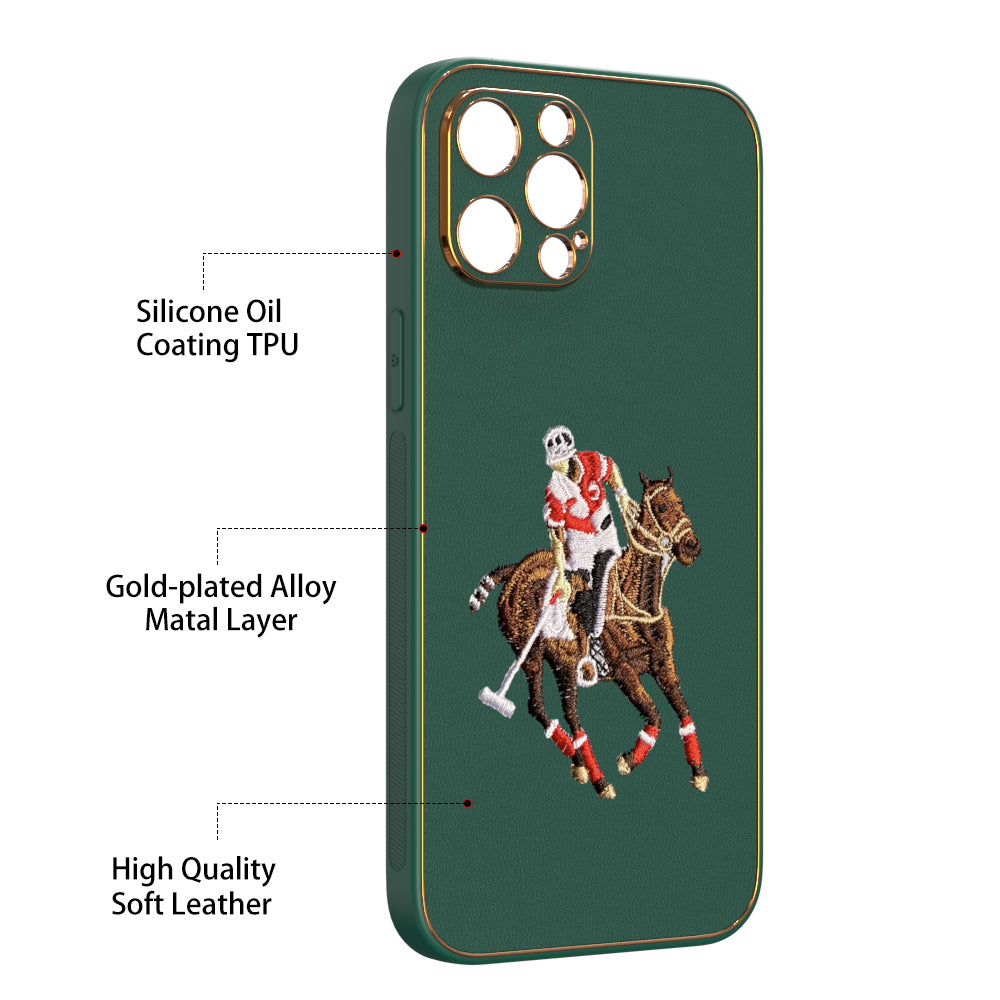 Apple iPhone 12 Pro Max Premium Embroidery Leather case - Pattern 7