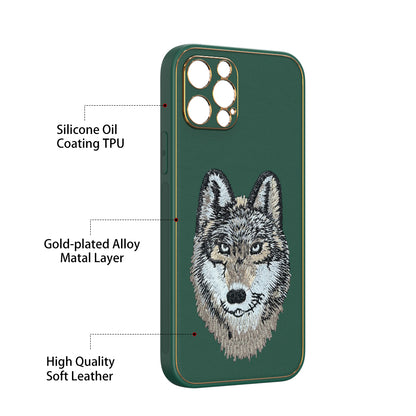 Apple iPhone 12 Pro Premium Embroidery Leather case - Pattern 8