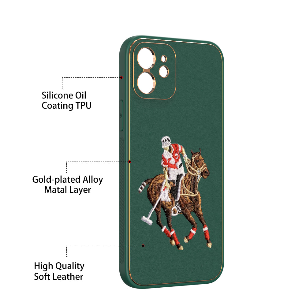 Apple iPhone 12 Premium Embroidery Leather case - Pattern 6