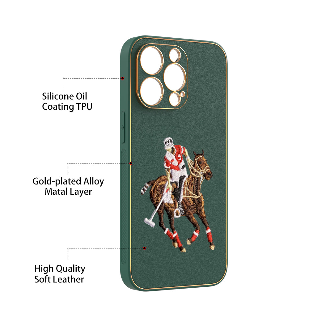 Apple iPhone 13 Pro Premium Embroidery Leather case - Pattern 7