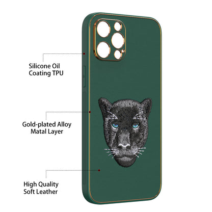 Apple iPhone 12 Pro Max Premium Embroidery Leather case - Pattern 8