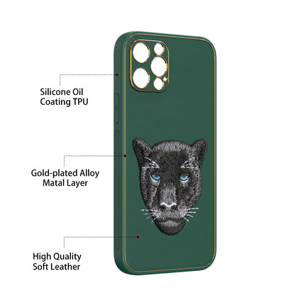 Apple iPhone 12 Pro Premium Embroidery Leather case - Pattern 5