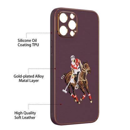 Apple iPhone 12 Pro Max Premium Embroidery Leather case - Pattern 9