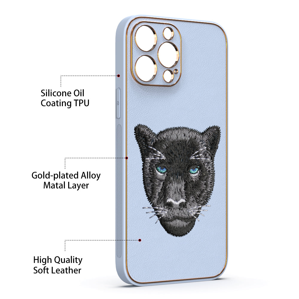 Apple iPhone 13 Pro Max Premium Embroidery Leather case - Pattern 4