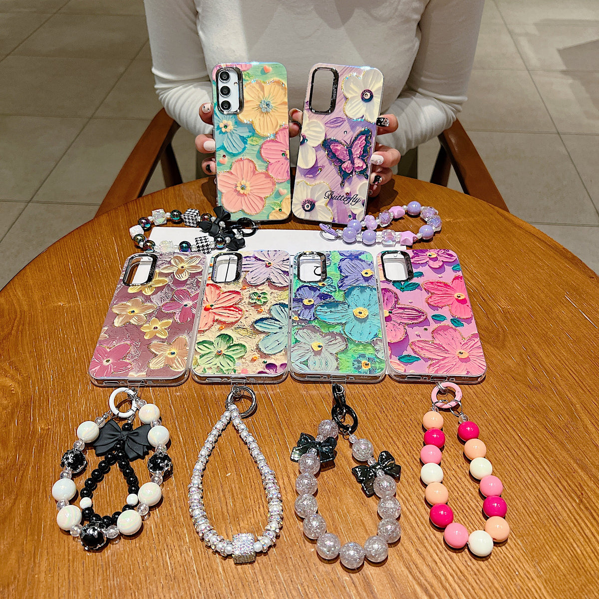 Samsung A34 5G 3D Hot Trending Charms Rhinestone Flowers case - Pattern 3