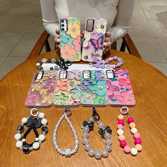 Samsung A34 5G 3D Hot Trending Charms Rhinestone Flowers case - Pattern 3