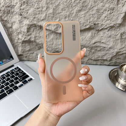 Vivo V30/V30 Pro 5G Premium Magnetic Frosted Ultra Slim Back Case - Desert Gold