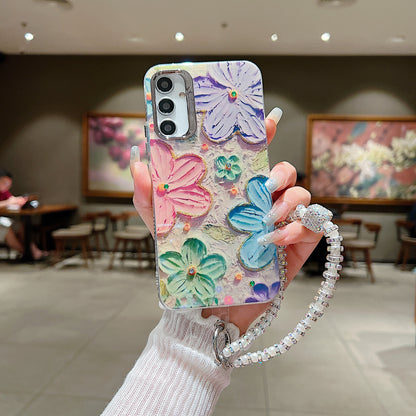 Samsung A34 5G 3D Hot Trending Charms Rhinestone Flowers case - Pattern 5