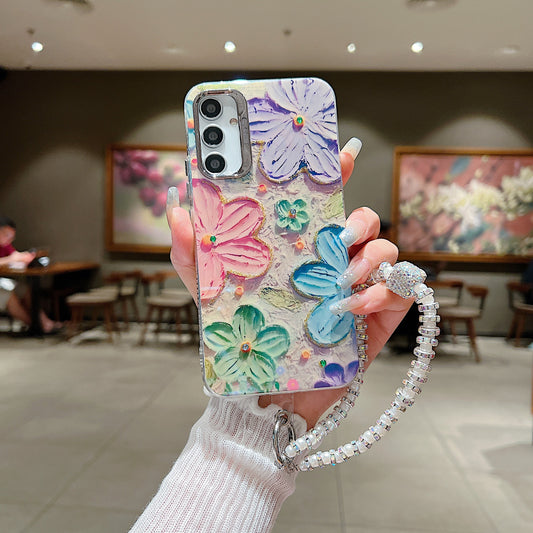 Samsung A34 5G 3D Hot Trending Charms Rhinestone Flowers case - Pattern 5