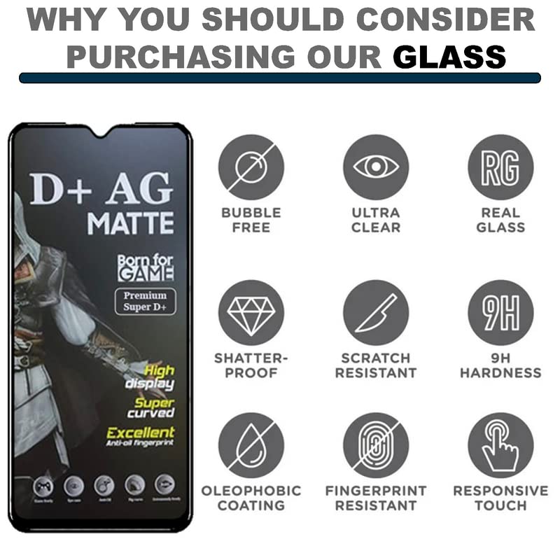 (Pack Of 2)Poco F6 5g Gaming Special D+ AG Matte Tempered Glass Anti Fingerprint