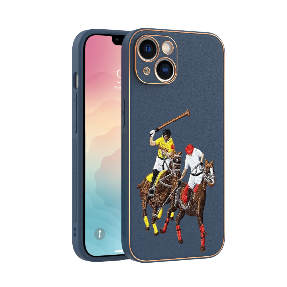 Apple iPhone 14 Premium Embroidery Leather case - Pattern 4