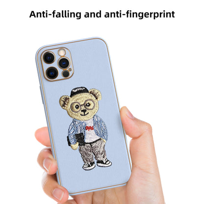 Apple iPhone 12 Pro Premium Embroidery Leather case - Pattern 4