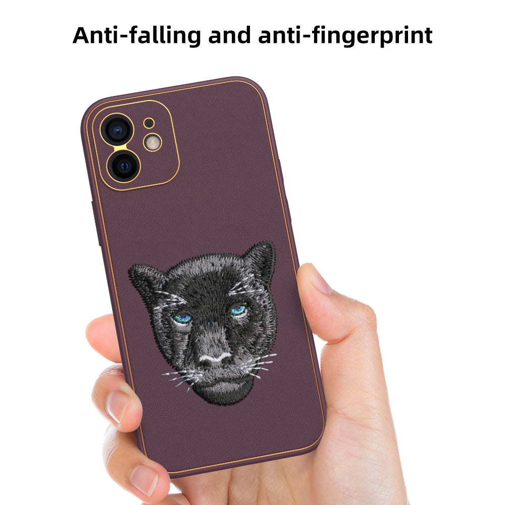 Apple iPhone 12 Premium Embroidery Leather case - Pattern 3