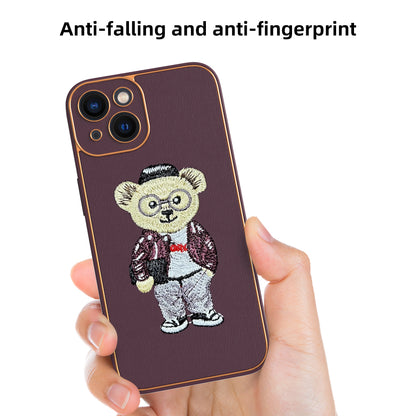 Apple iPhone 13 Premium Embroidery Leather case - Pattern 12