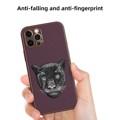 Apple iPhone 12 Pro Premium Embroidery Leather case - Pattern 11