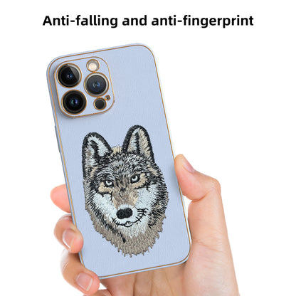 Apple iPhone 13 Pro Premium Embroidery Leather case - Pattern 3