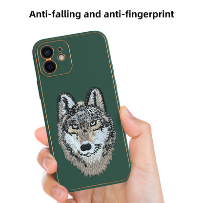 Apple iPhone 12 Premium Embroidery Leather case - Pattern 8