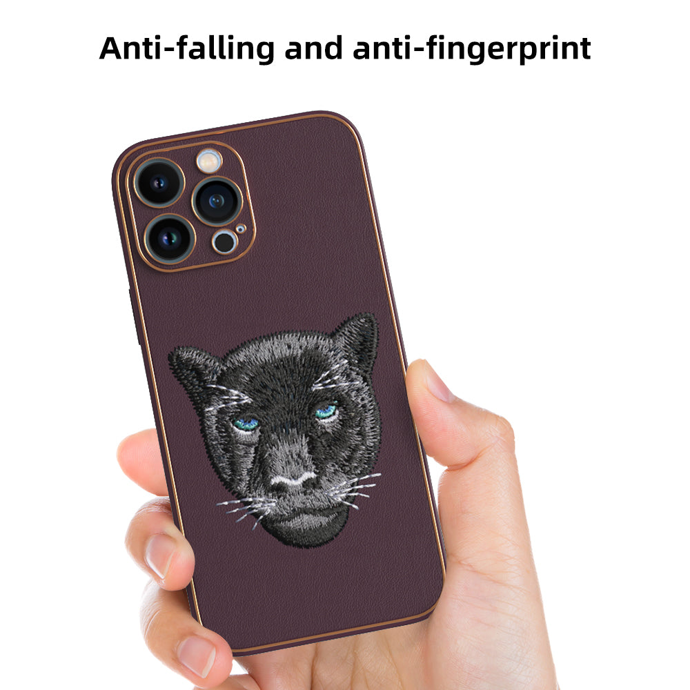 Apple iPhone 13 Pro Max Premium Embroidery Leather case - Pattern 7