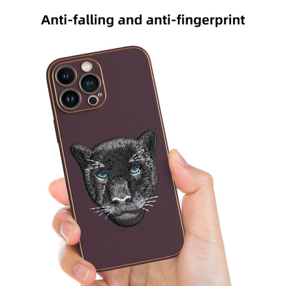 Apple iPhone 13 Pro Max Premium Embroidery Leather case - Pattern 7