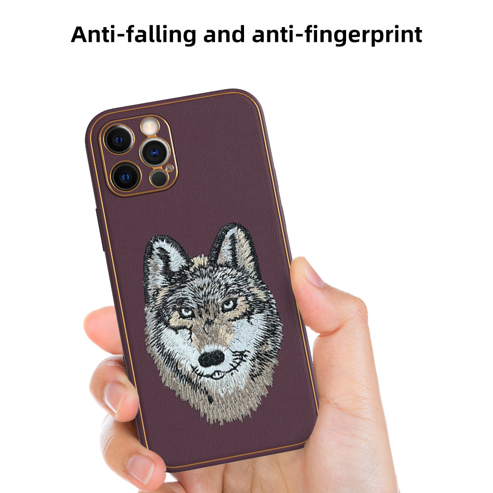 Apple iPhone 12 Pro Premium Embroidery Leather case - Pattern 10