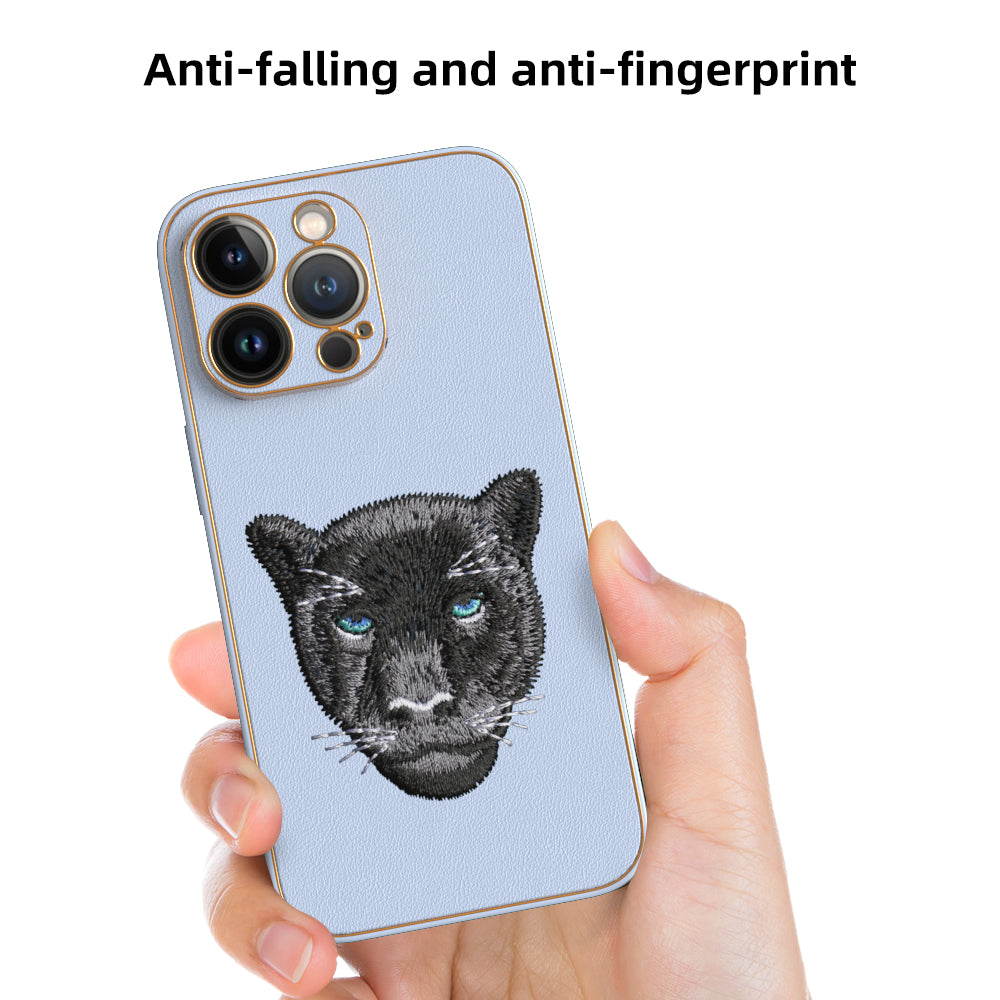 Apple iPhone 13 Pro Premium Embroidery Leather case - Pattern 1