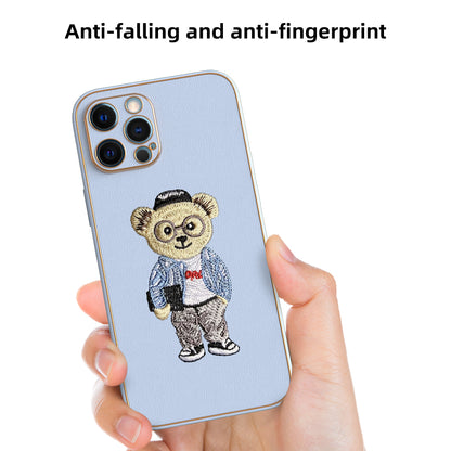 Apple iPhone 12 Pro Max Premium Embroidery Leather case - Pattern 4