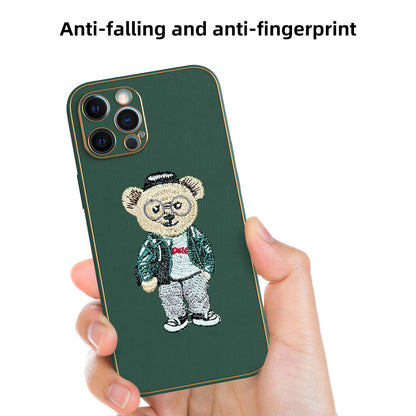Apple iPhone 12 Pro Max Premium Embroidery Leather case - Pattern 5