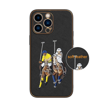 Apple iPhone 14 Pro Max Premium Embroidery Leather case - Pattern 4