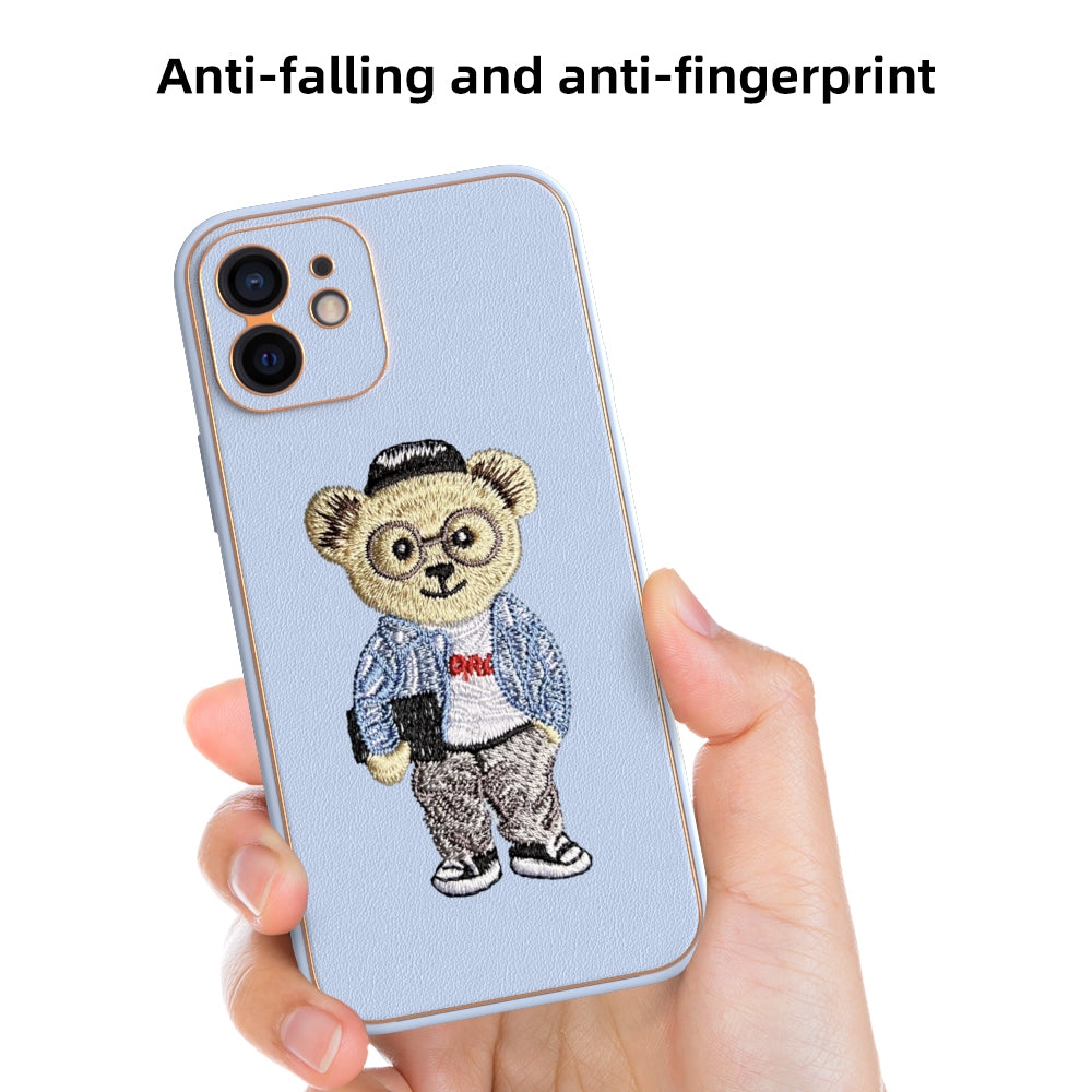 Apple iPhone 12 Premium Embroidery Leather case - Pattern 9