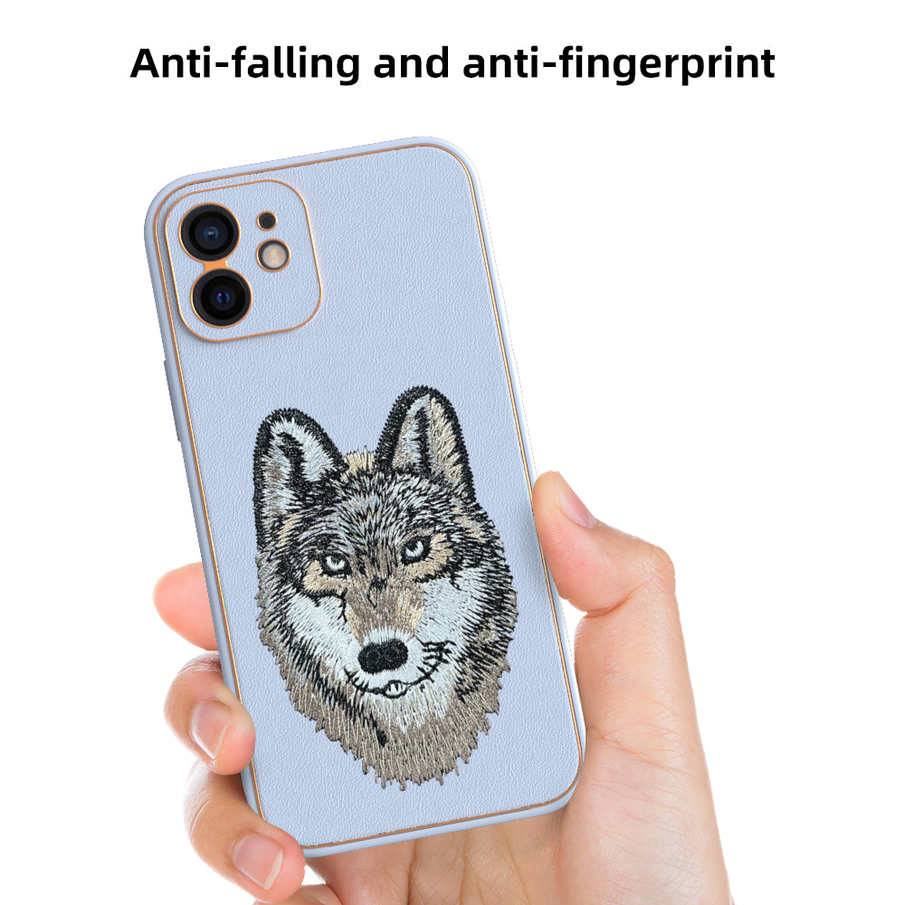 Apple iPhone 12 Premium Embroidery Leather case - Pattern 10