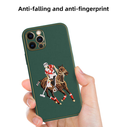 Apple iPhone 12 Pro Premium Embroidery Leather case - Pattern 6