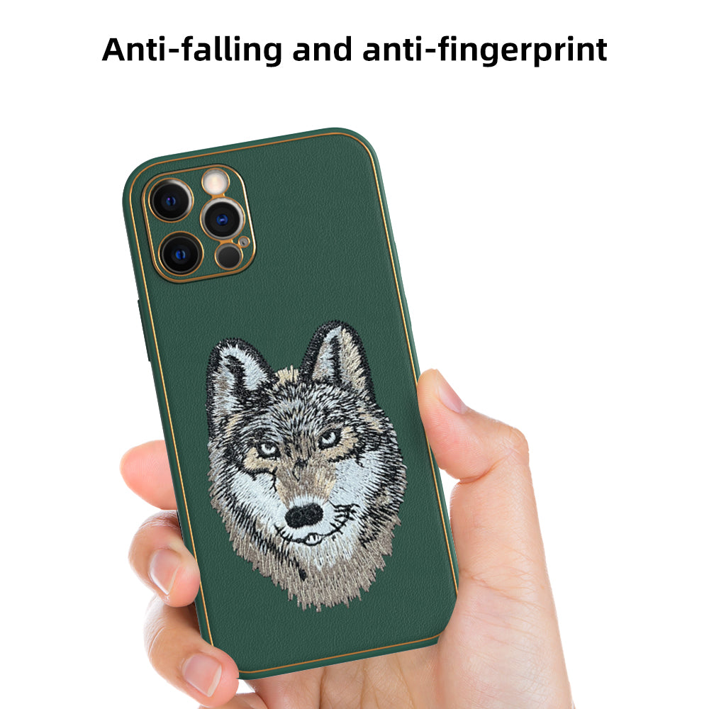 Apple iPhone 12 Pro Premium Embroidery Leather case - Pattern 8