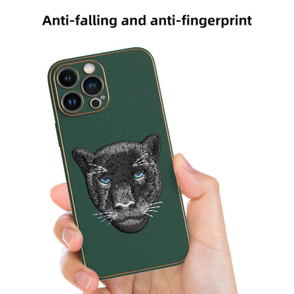 Apple iPhone 13 Pro Max Premium Embroidery Leather case - Pattern 9