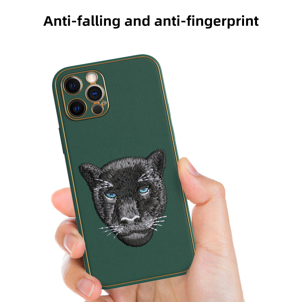 Apple iPhone 12 Pro Premium Embroidery Leather case - Pattern 5