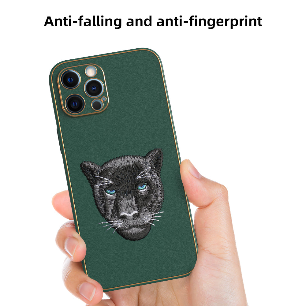 Apple iPhone 12 Pro Max Premium Embroidery Leather case - Pattern 8