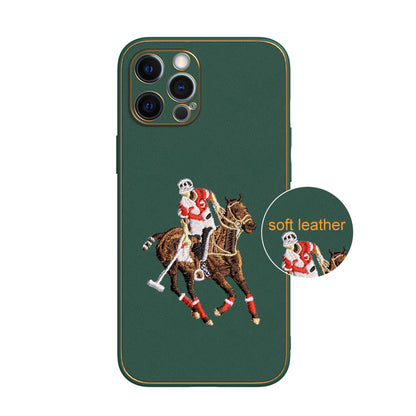 Apple iPhone 12 Pro Max Premium Embroidery Leather case - Pattern 7