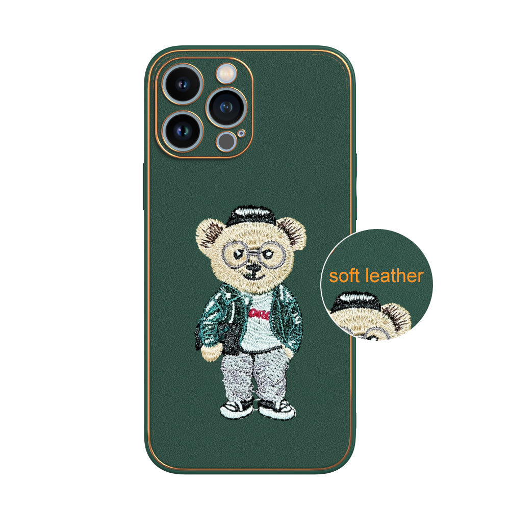Apple iPhone 13 Pro Max Premium Embroidery Leather case - Pattern 11