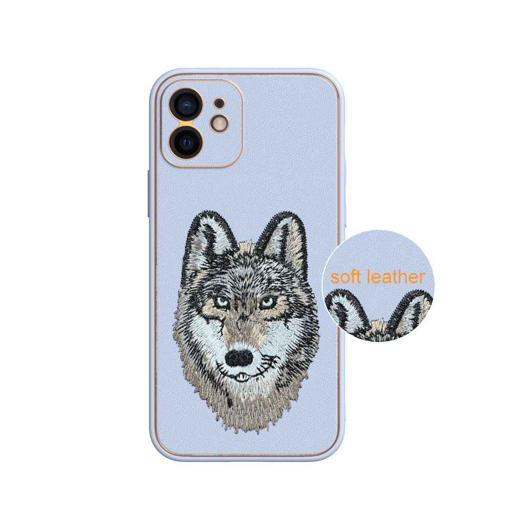 Apple iPhone 12 Premium Embroidery Leather case - Pattern 10
