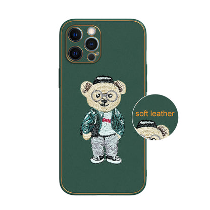 Apple iPhone 12 Pro Max Premium Embroidery Leather case - Pattern 5