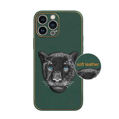 Apple iPhone 13 Pro Max Premium Embroidery Leather case - Pattern 10