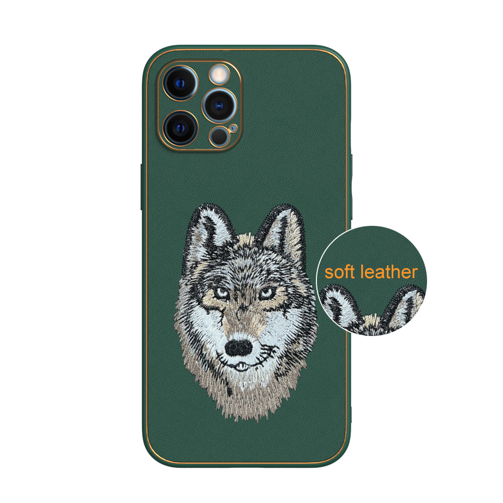 Apple iPhone 12 Pro Max Premium Embroidery Leather case - Pattern 6