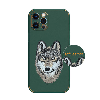 Apple iPhone 12 Pro Max Premium Embroidery Leather case - Pattern 6