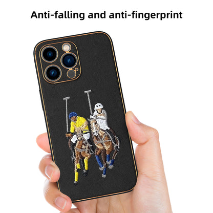Apple iPhone 14 Pro Max Premium Embroidery Leather case - Pattern 4